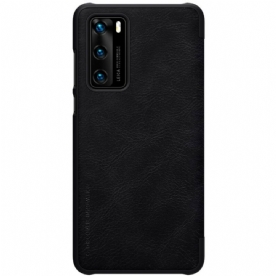 Bescherming Hoesje voor Huawei P40 Folio-hoesje Qin-serie Nillkin