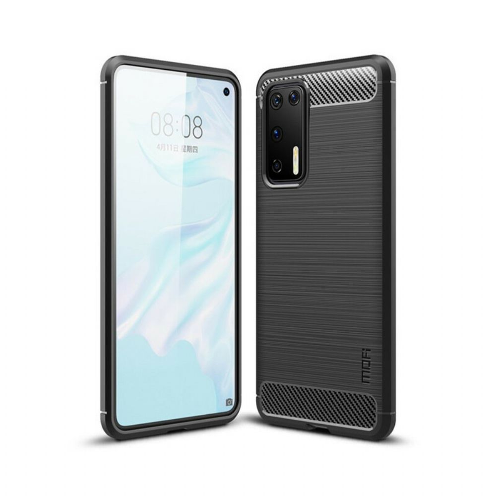 Hoesje voor Huawei P40 Mofi Geborstelde Koolstofvezel