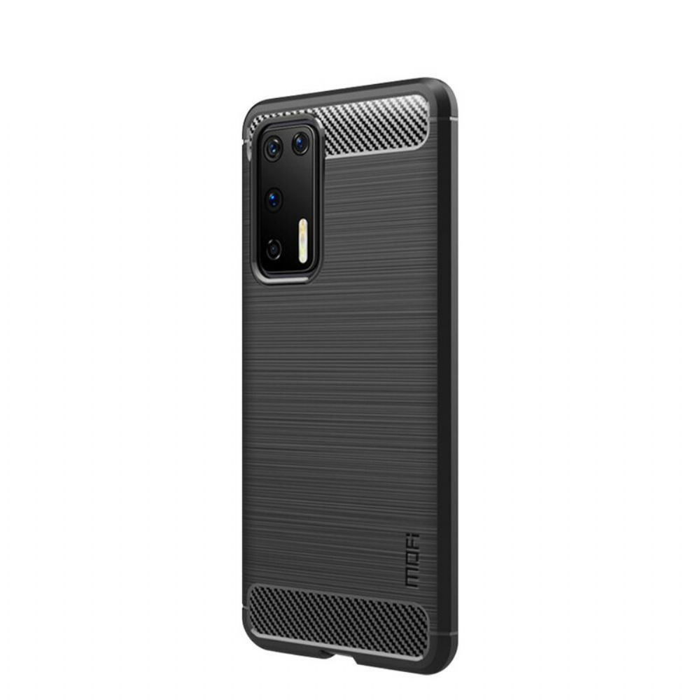 Hoesje voor Huawei P40 Mofi Geborstelde Koolstofvezel