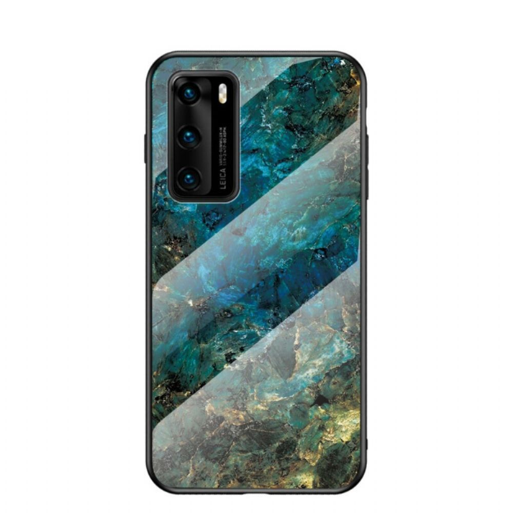 Hoesje voor Huawei P40 Premium Kleuren Gehard Glas