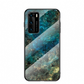 Hoesje voor Huawei P40 Premium Kleuren Gehard Glas