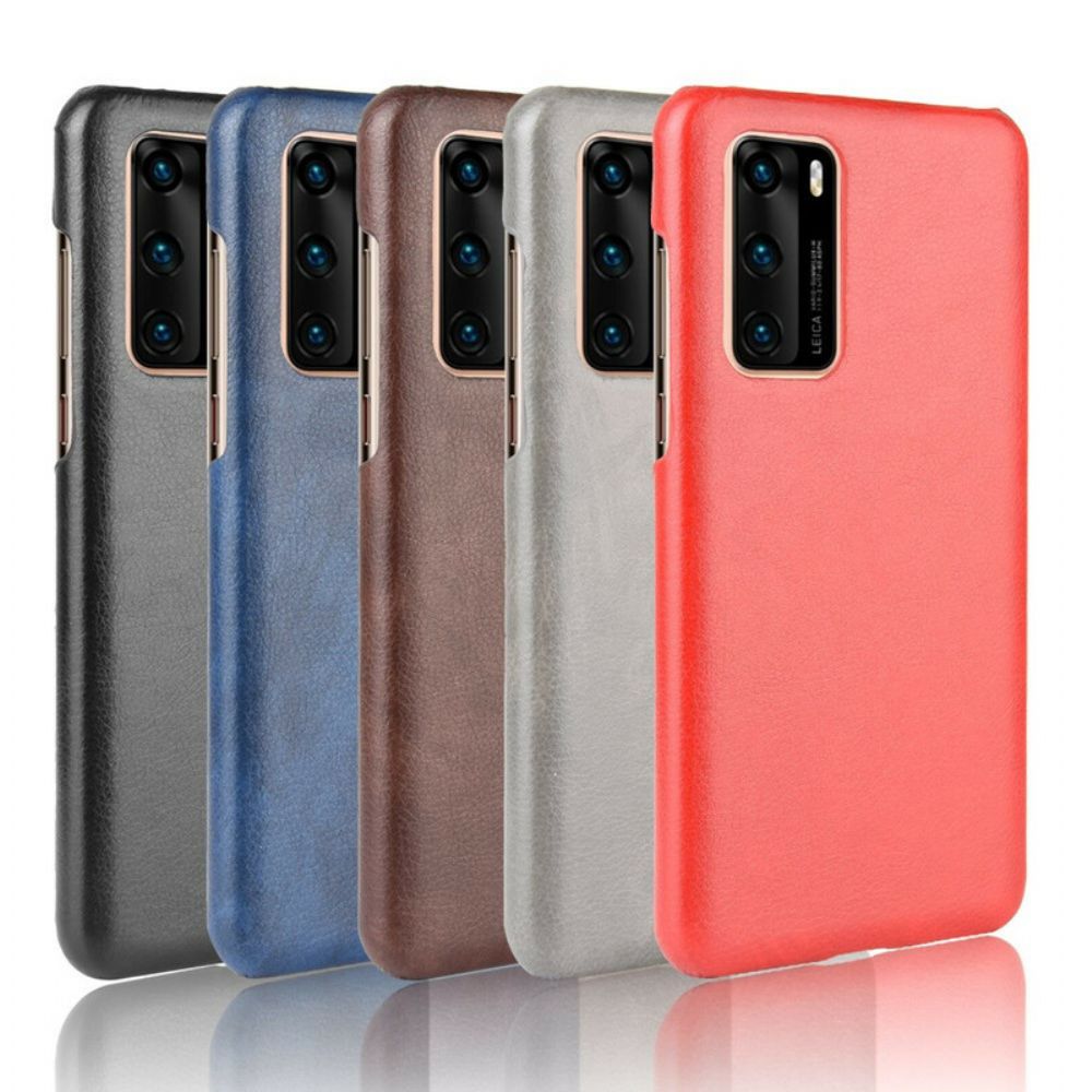 Telefoonhoesje voor Huawei P40 Performance Litchi Leder Effect