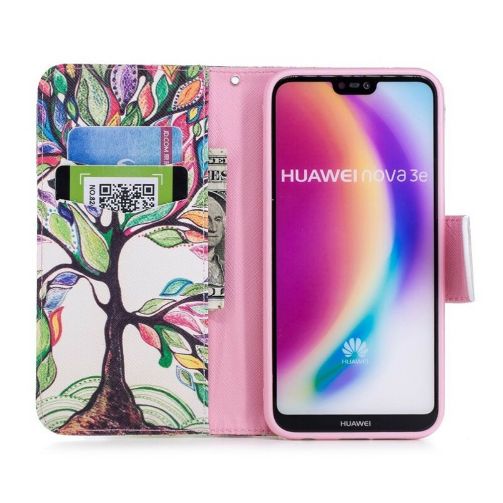 Folio-hoesje voor Huawei P20 Lite Gekleurde Boom