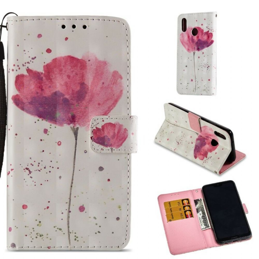 Hoesje Folio-hoesje voor Huawei P20 Lite 3d Waterverf Halster