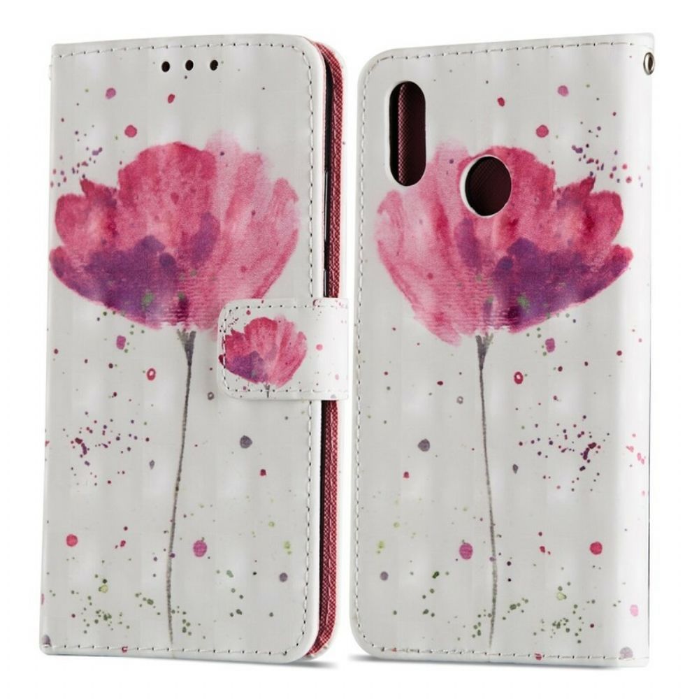 Hoesje Folio-hoesje voor Huawei P20 Lite 3d Waterverf Halster