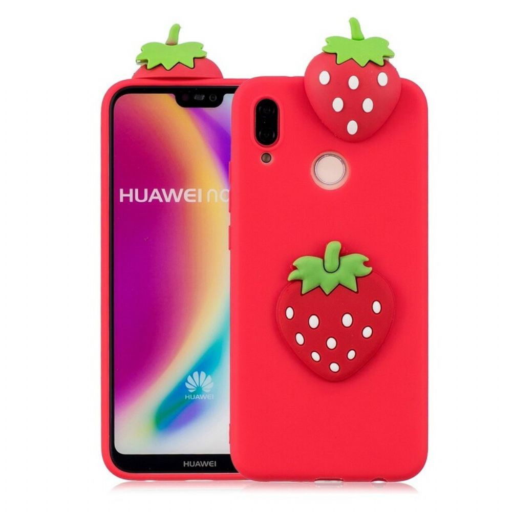 Hoesje voor Huawei P20 Lite 3d Aardbei