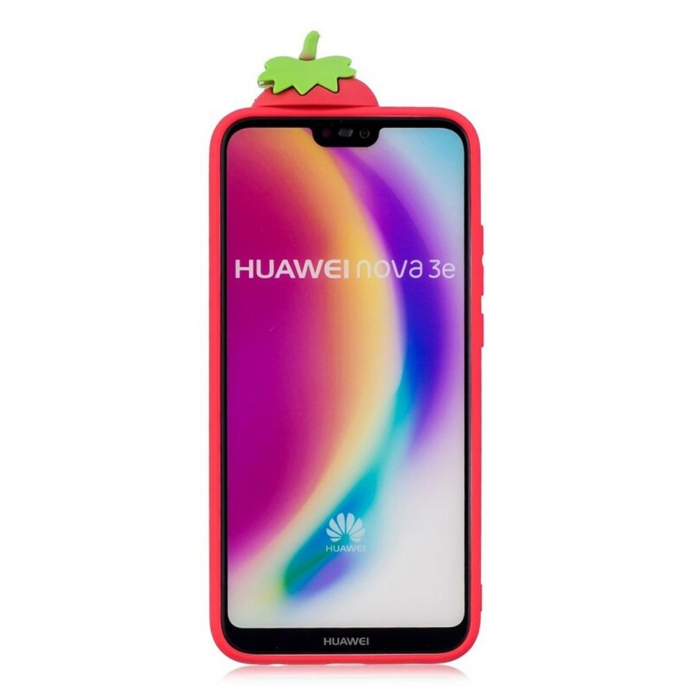 Hoesje voor Huawei P20 Lite 3d Aardbei