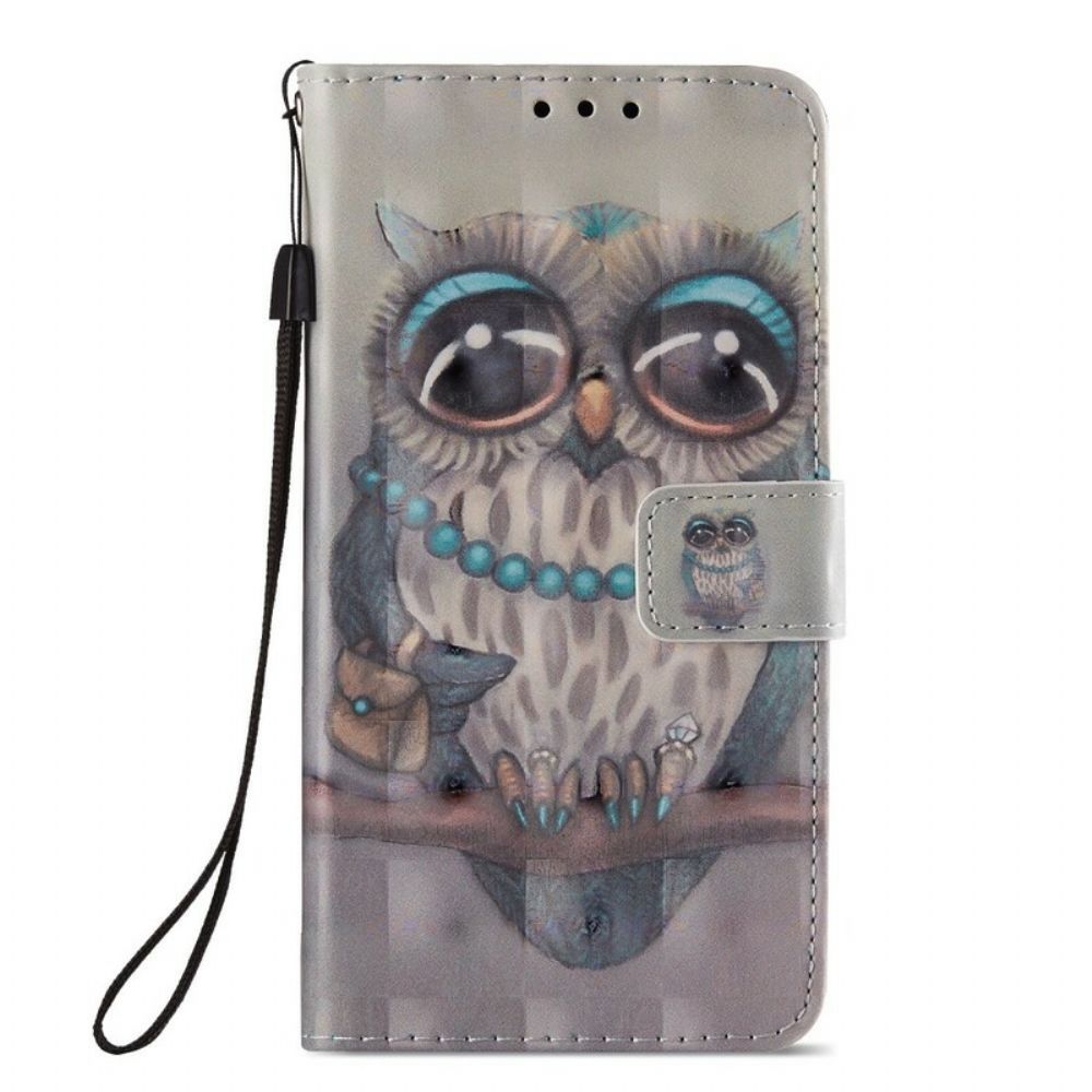 Leren Hoesje voor Huawei P20 Lite Miss Uil 3d