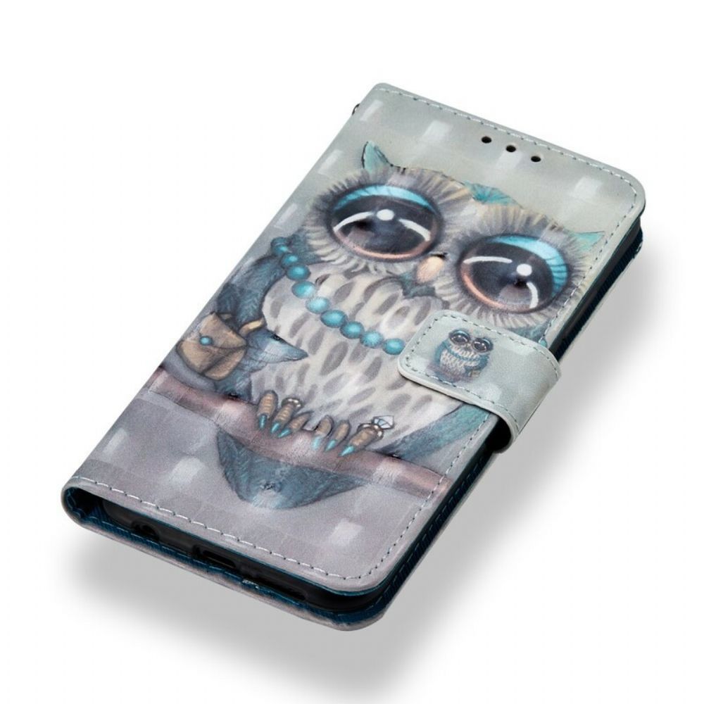 Leren Hoesje voor Huawei P20 Lite Miss Uil 3d