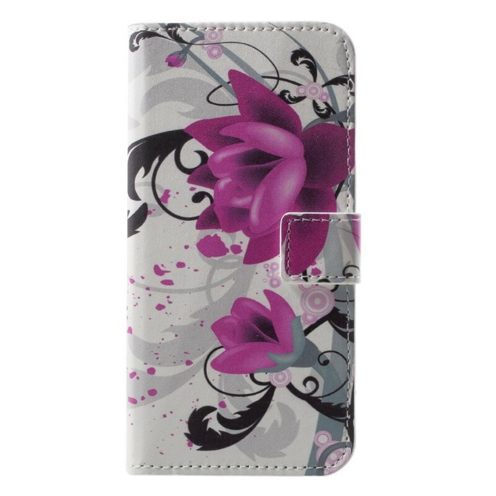 Leren Hoesje voor Huawei P20 Lite Tropische Bloemen