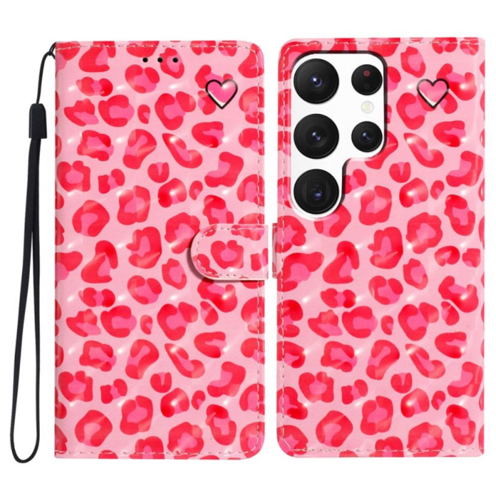 Bescherming Hoesje Samsung Galaxy S24 Ultra 5g Roze Luipaardprint