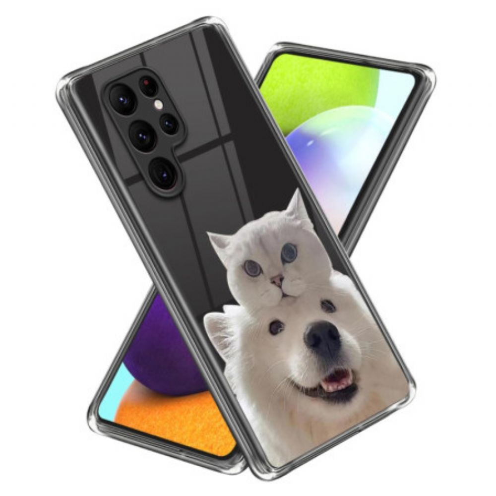 Cover Hoesje Samsung Galaxy S24 Ultra 5g Telefoonhoesje Kat En Hond