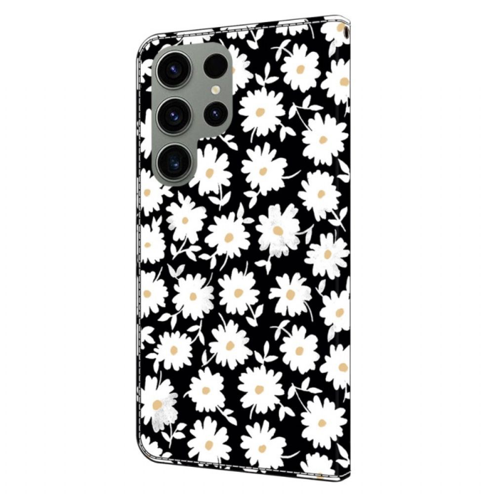 Flip Case Leren Samsung Galaxy S24 Ultra 5g Bloemmotief