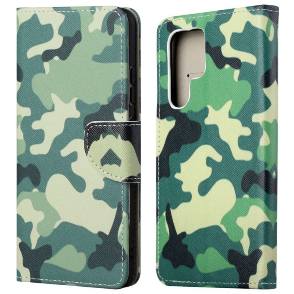 Flip Case Leren Samsung Galaxy S24 Ultra 5g Camouflagepatroon