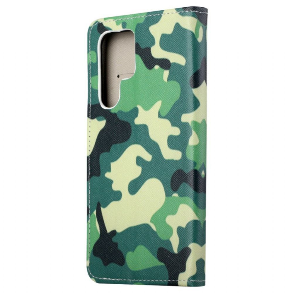 Flip Case Leren Samsung Galaxy S24 Ultra 5g Camouflagepatroon