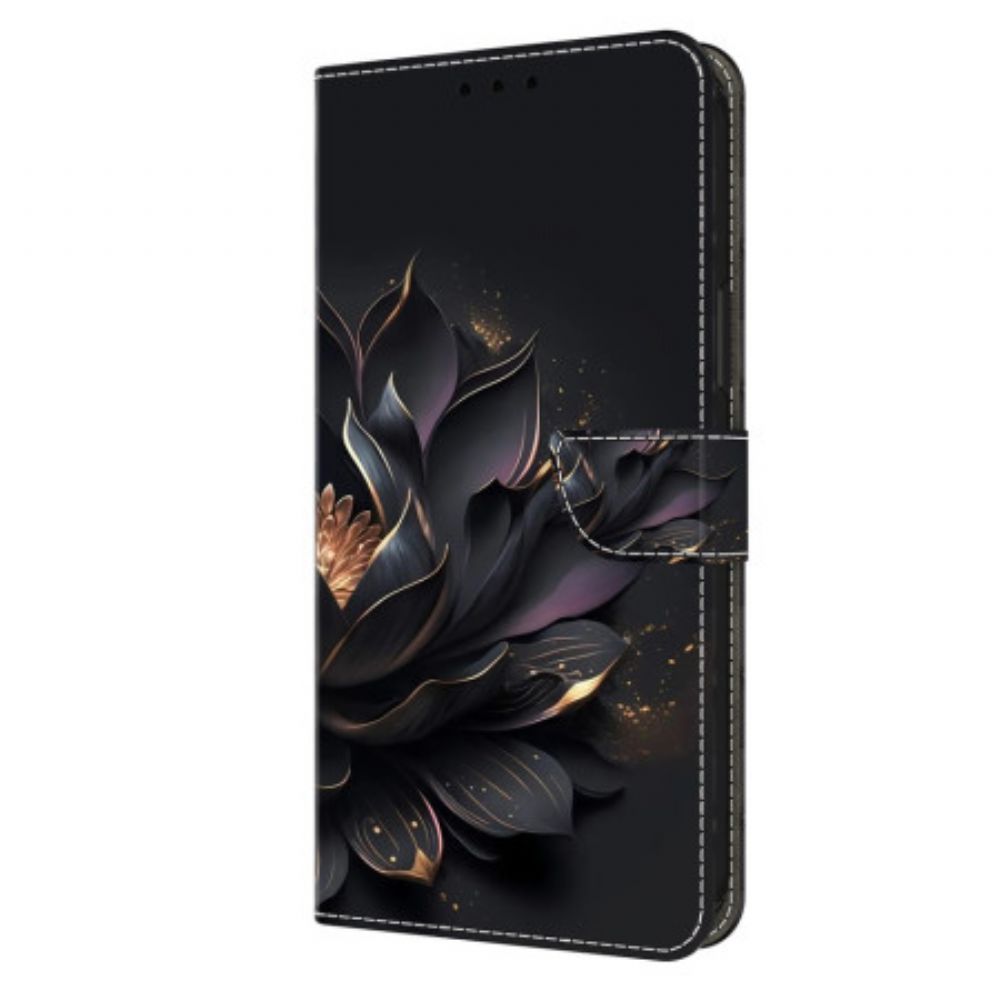 Flip Case Leren Samsung Galaxy S24 Ultra 5g Paarse Lotus