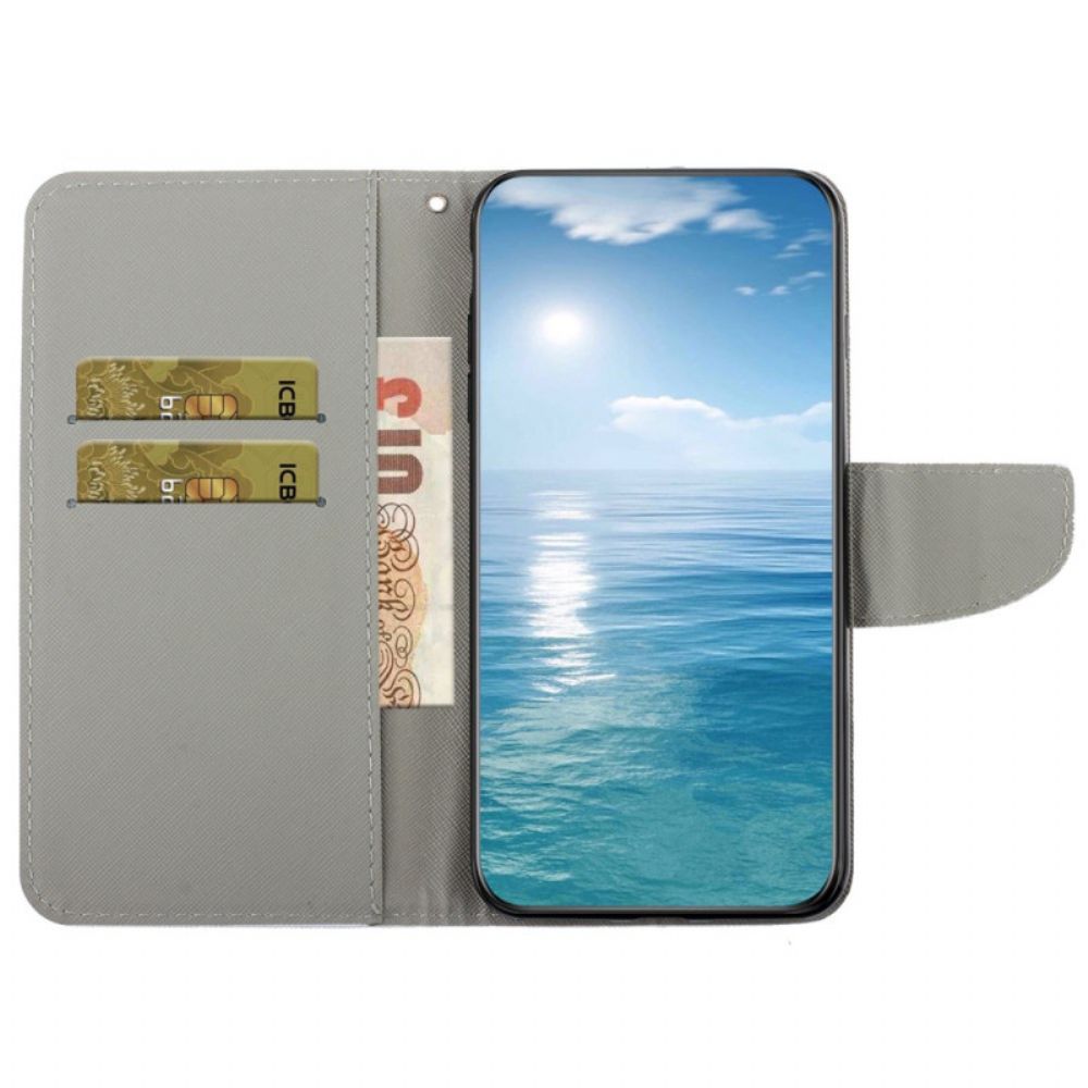 Flip Case Leren Samsung Galaxy S24 Ultra 5g Retrototem Met Riem