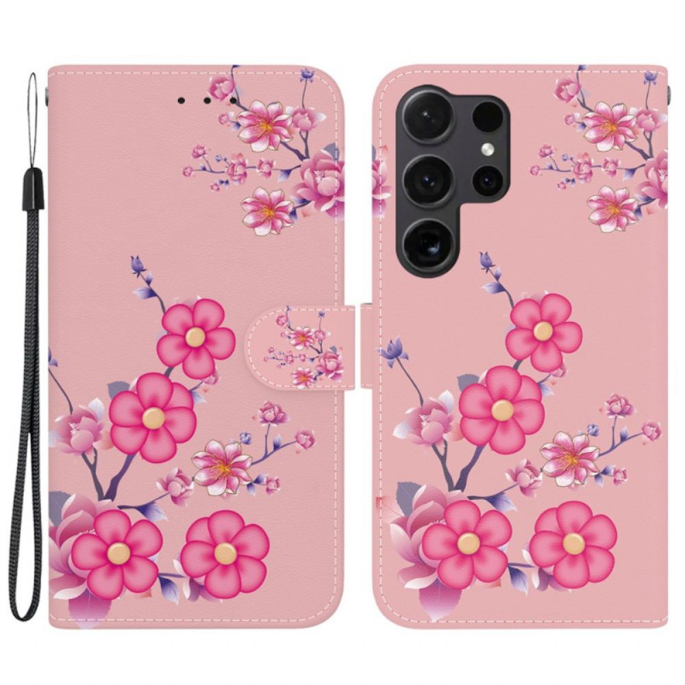 Flip Case Leren Samsung Galaxy S24 Ultra 5g Sakura-band