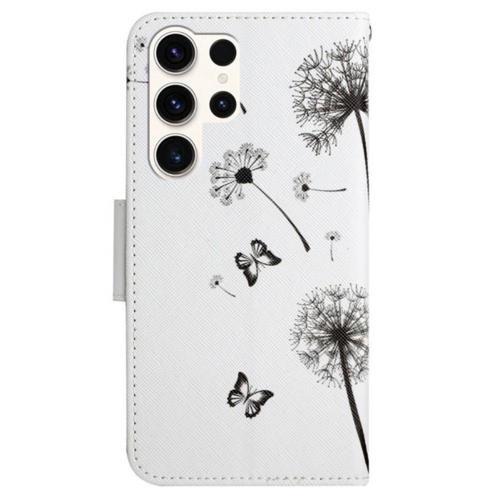 Folio-hoesje Samsung Galaxy S24 Ultra 5g Paardenbloem Met Riempje