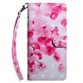 Folio-hoesje Samsung Galaxy S24 Ultra 5g Rode Bloemen Met Riem