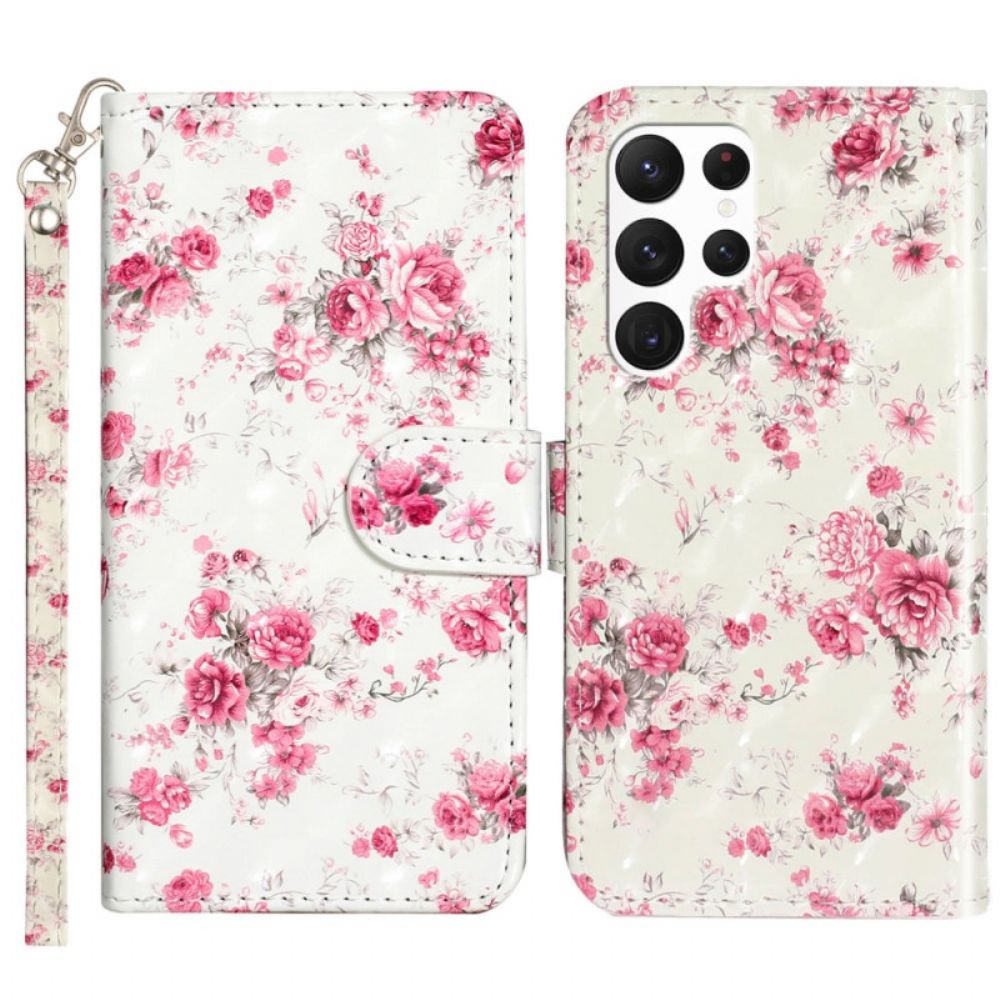 Folio-hoesje Samsung Galaxy S24 Ultra 5g Telefoonhoesje Lierty Bloemen Met Riem