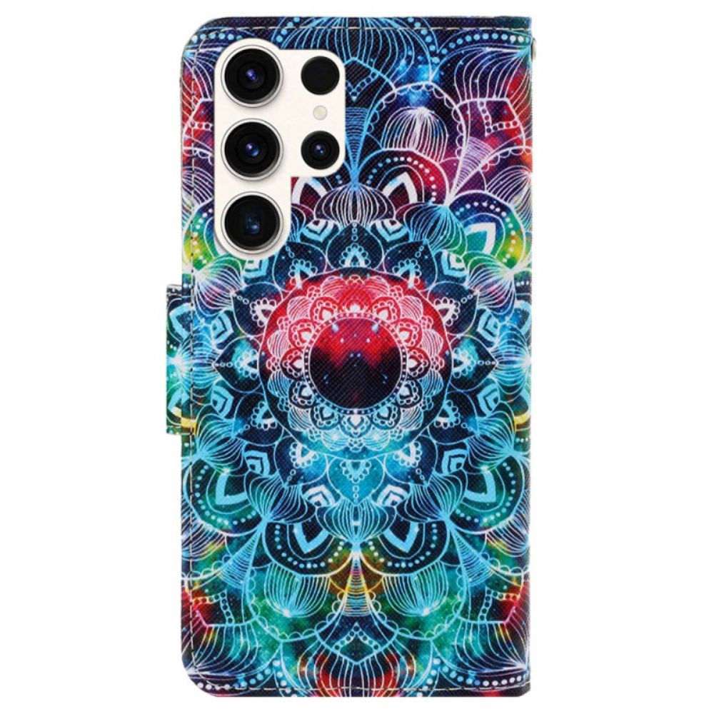 Folio-hoesje Samsung Galaxy S24 Ultra 5g Telefoonhoesje Mandala Met Riempje