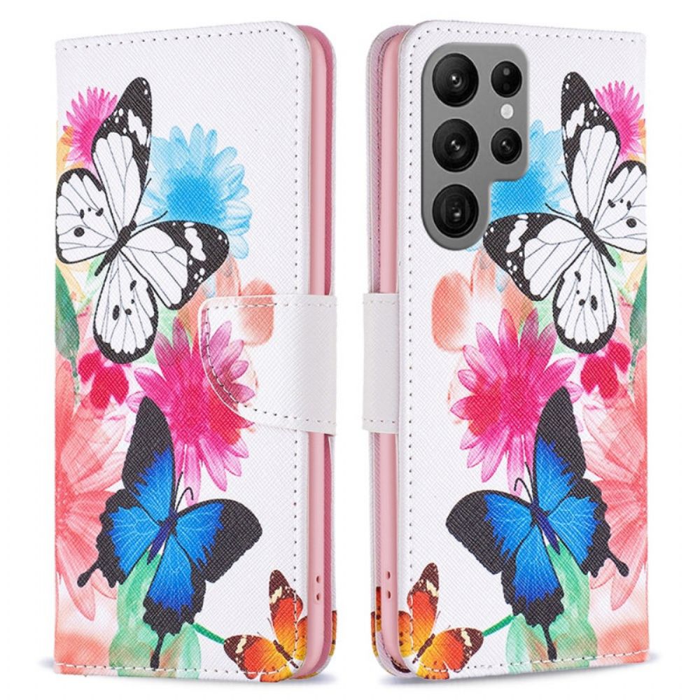 Folio-hoesje Samsung Galaxy S24 Ultra 5g Twee Vlinders