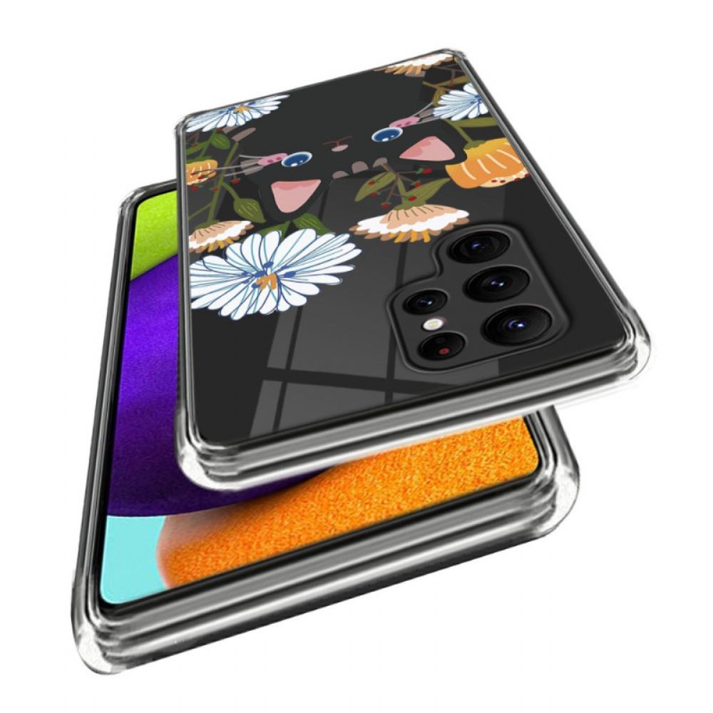 Hoesje Samsung Galaxy S24 Ultra 5g Bloemen En Kat