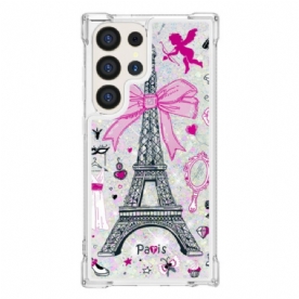 Hoesje Samsung Galaxy S24 Ultra 5g Eiffeltoren Glitter