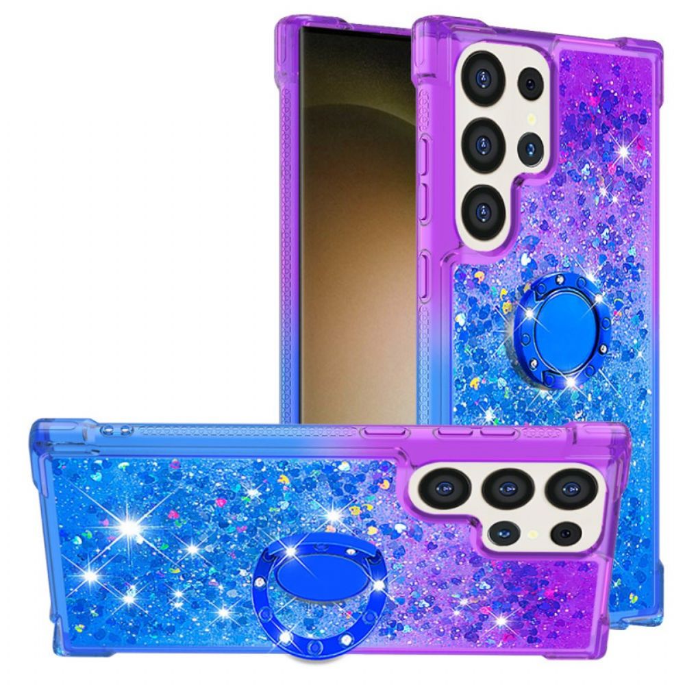 Hoesje Samsung Galaxy S24 Ultra 5g Glitter Met Verloop En Steunring