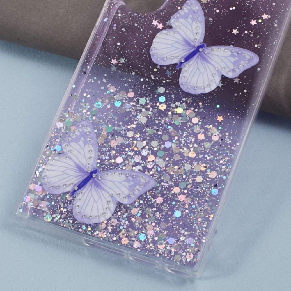 Hoesje Samsung Galaxy S24 Ultra 5g Glitter Met Vlinders