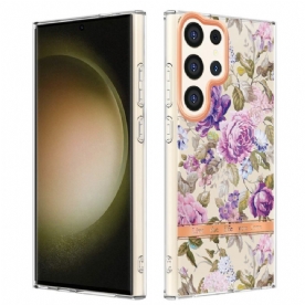 Hoesje Samsung Galaxy S24 Ultra 5g Met Bloemmotief Bescherming Hoesje