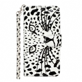 Leren Hoesje Samsung Galaxy S24 Ultra 5g Luipaardkop Bescherming Hoesje