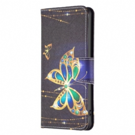 Leren Hoesje Samsung Galaxy S24 Ultra 5g Vlindersieraden Bescherming Hoesje