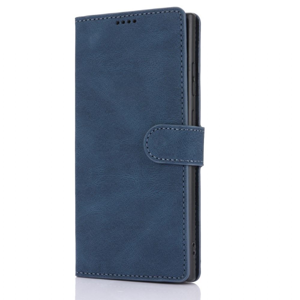 Leren Hoesje Voor Samsung Galaxy S24 Ultra 5g Wollen Leereffect