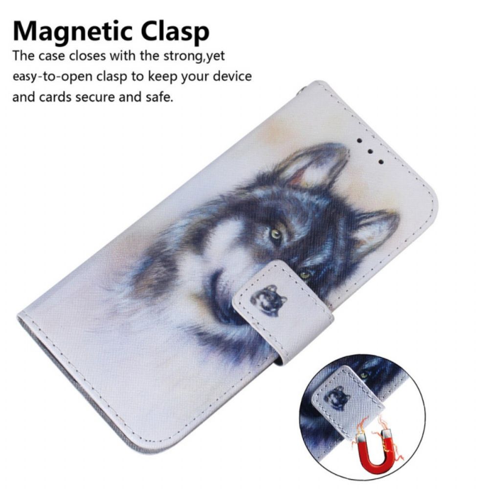 Leren Hoesje Voor Samsung Galaxy S24 Ultra 5g Wolvenaquarel