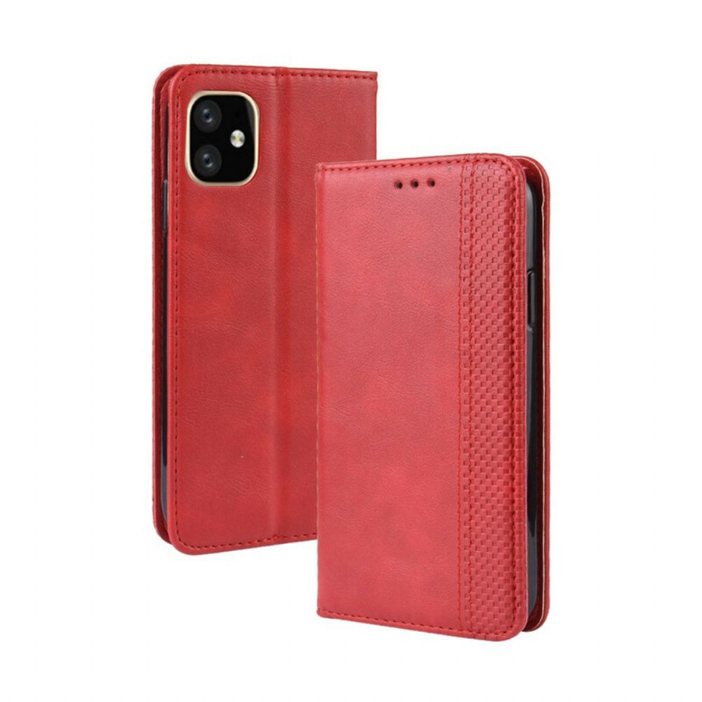 Bescherming Hoesje voor iPhone 12 Pro Max Folio-hoesje Vintage Gestileerd Leereffect