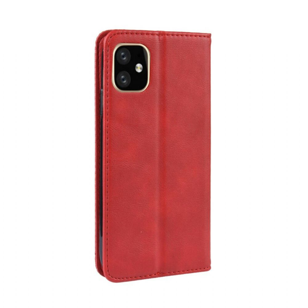 Bescherming Hoesje voor iPhone 12 Pro Max Folio-hoesje Vintage Gestileerd Leereffect