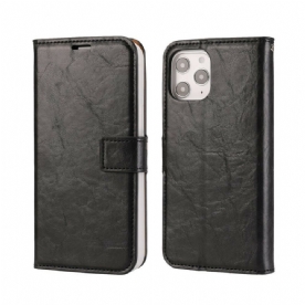 Hoesje Folio-hoesje voor iPhone 12 Pro Max Afneembare Noodlijdende Leerstijl