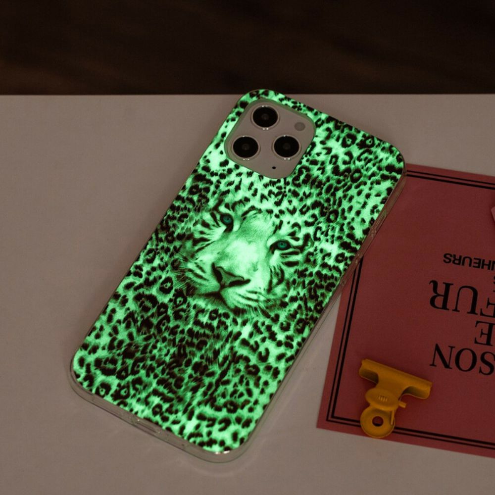 Hoesje voor iPhone 12 Pro Max Fluorescerende Luipaard