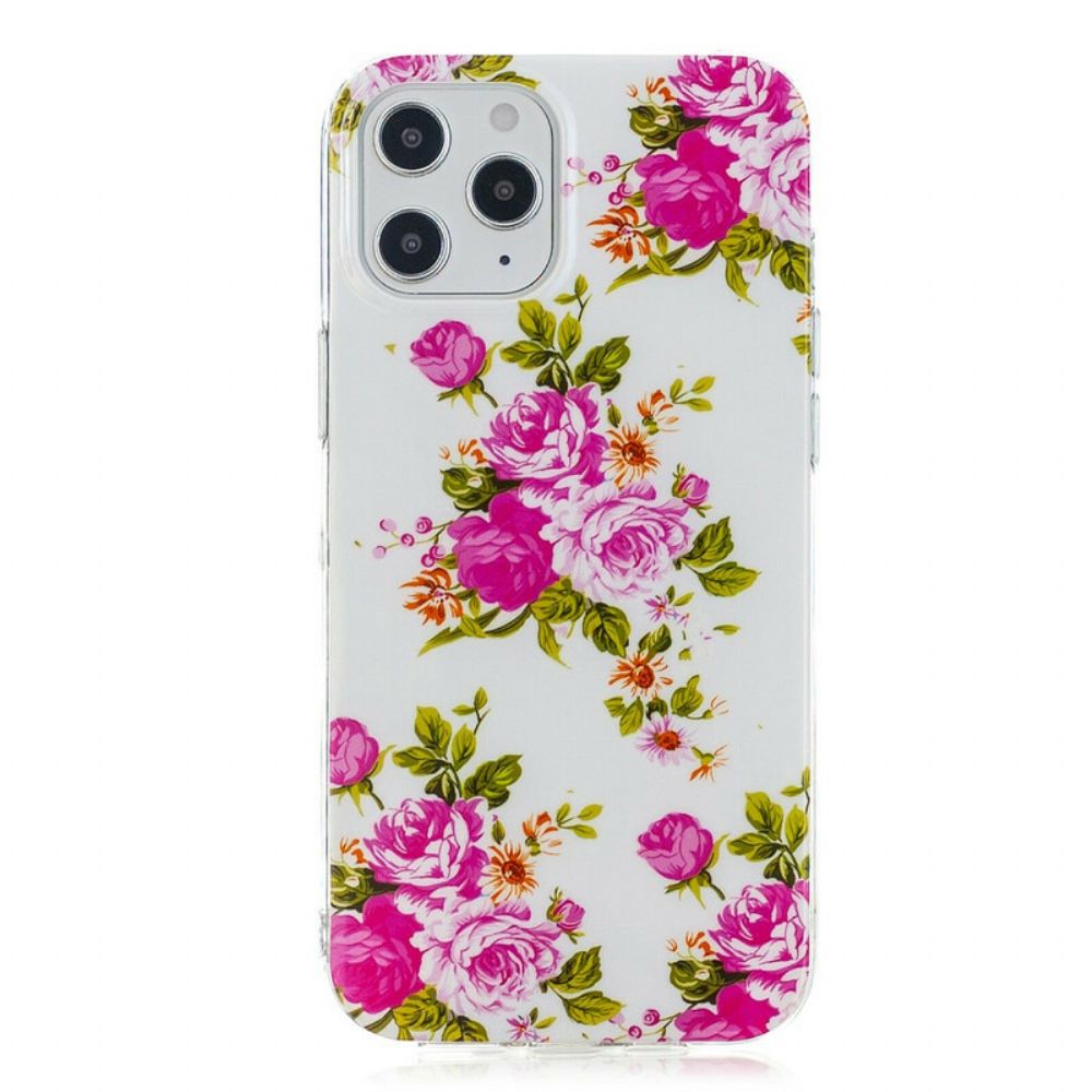 Hoesje voor iPhone 12 Pro Max Fluorescerende Vrijheidsbloemen