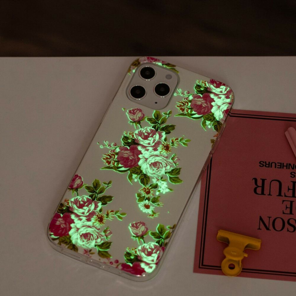 Hoesje voor iPhone 12 Pro Max Fluorescerende Vrijheidsbloemen