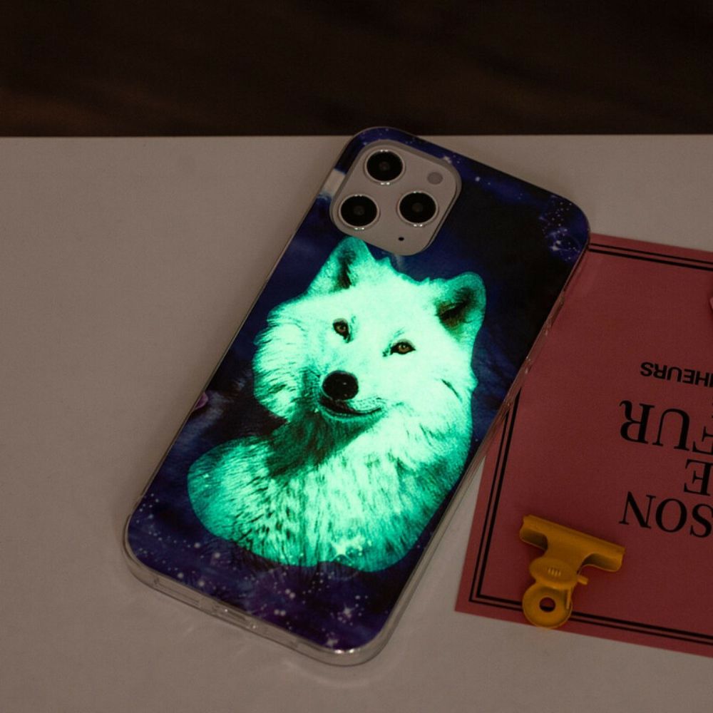 Hoesje voor iPhone 12 Pro Max Fluorescerende Wolf-serie