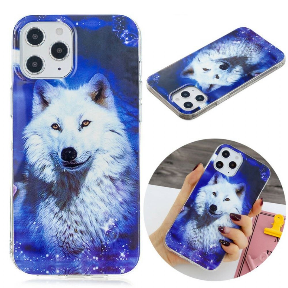 Hoesje voor iPhone 12 Pro Max Fluorescerende Wolf-serie