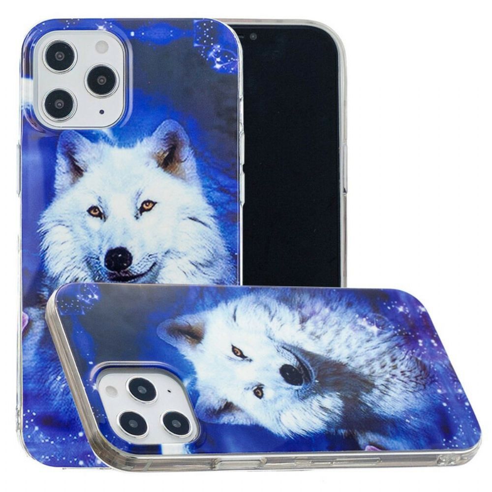 Hoesje voor iPhone 12 Pro Max Fluorescerende Wolf-serie