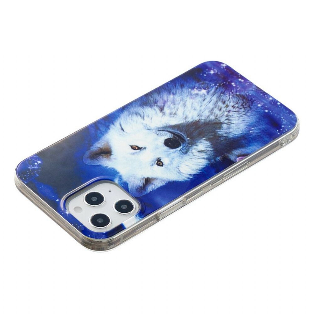 Hoesje voor iPhone 12 Pro Max Fluorescerende Wolf-serie