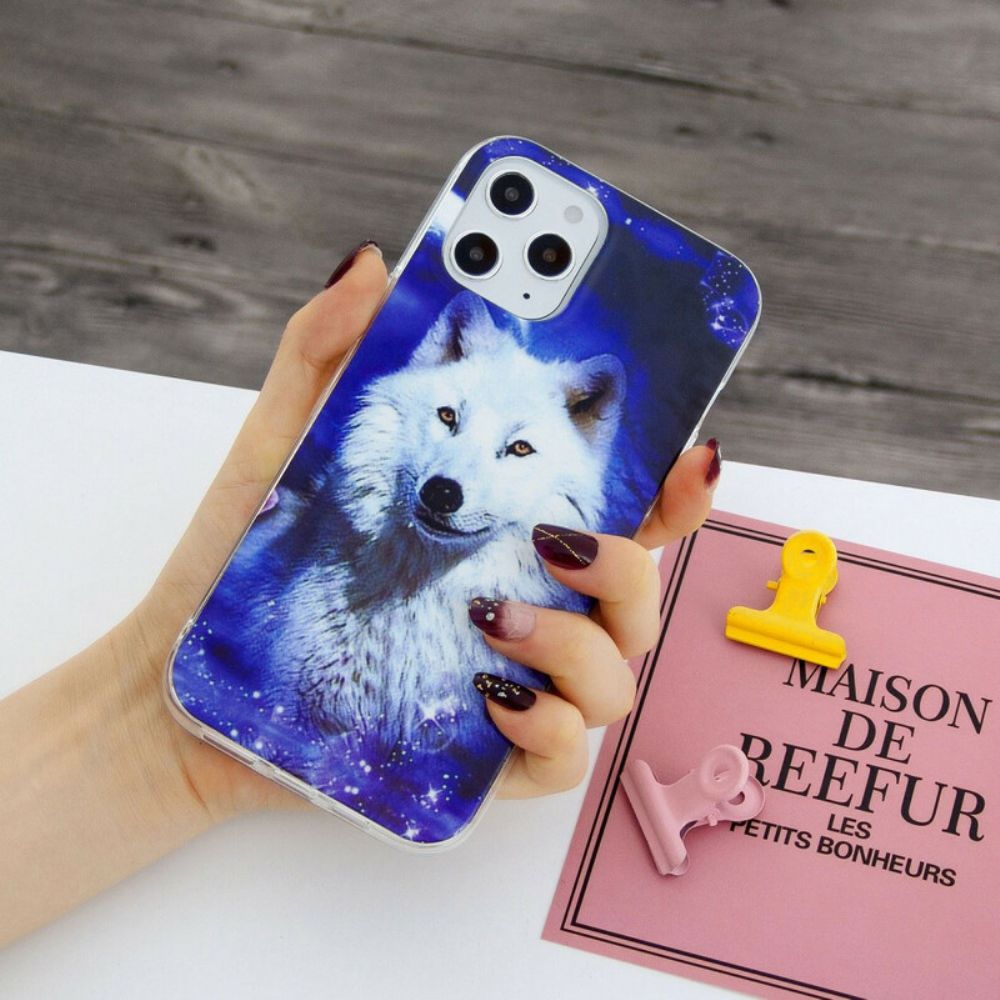 Hoesje voor iPhone 12 Pro Max Fluorescerende Wolf-serie