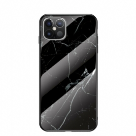 Hoesje voor iPhone 12 Pro Max Marmer Kleuren Gehard Glas