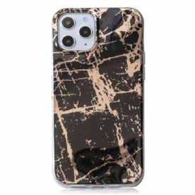 Hoesje voor iPhone 12 Pro Max Marmerkleurige Geometrie 2