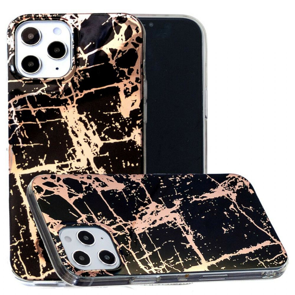 Hoesje voor iPhone 12 Pro Max Marmerkleurige Geometrie 2